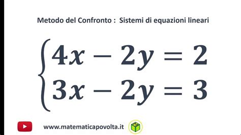 Matematicapovolta Sistemi Lineari Metodo Del Confronto Esempio 2