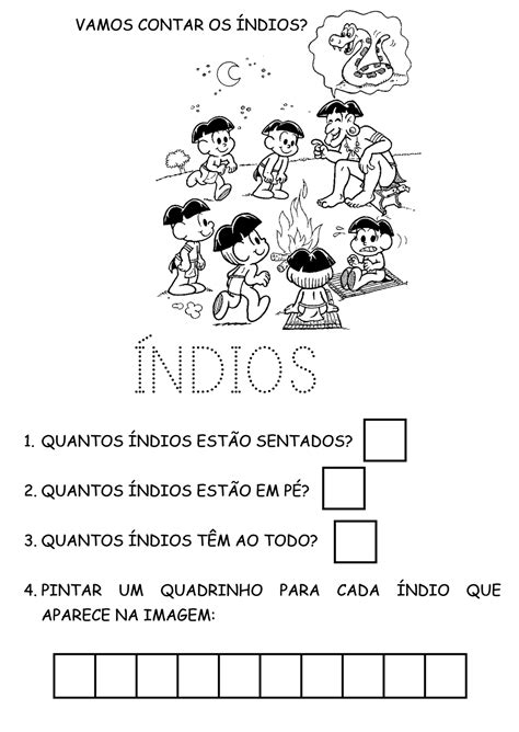 Alfabetizando Mônica e Turma Atividades para dia do índio