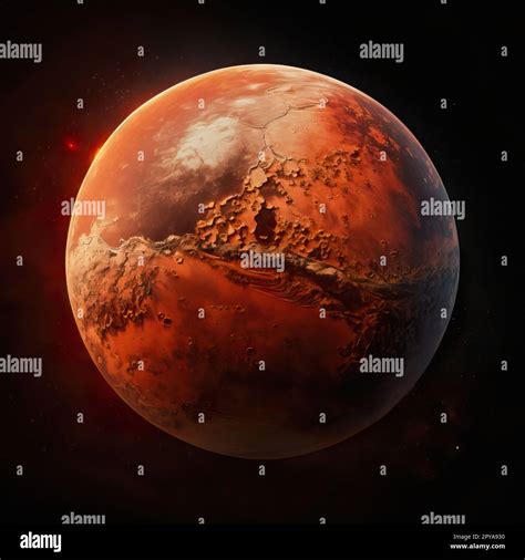 3D Illustration Planet Mars Isolated On Black Night Sky Image Elements