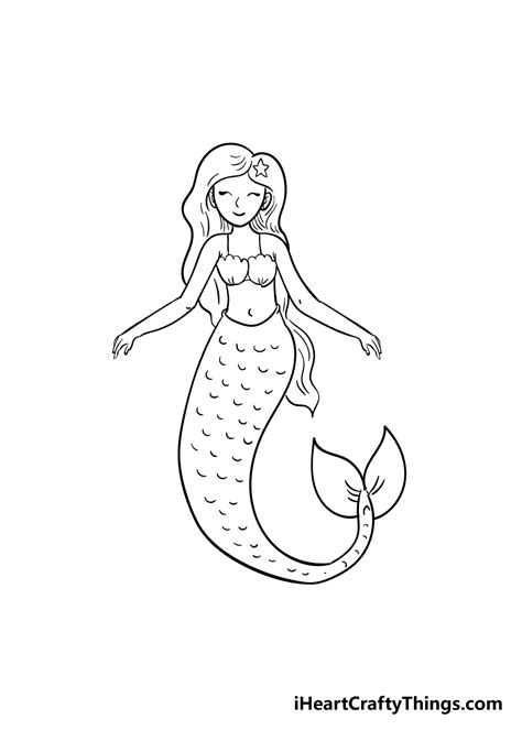 Mermaid Drawing How To Draw A Mermaid Step By Step