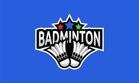 Premium Vector | Badminton logo with shuttlecock and star icon