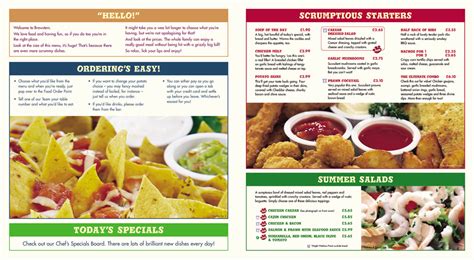 Brewsters & Brewers Fayre menu designs