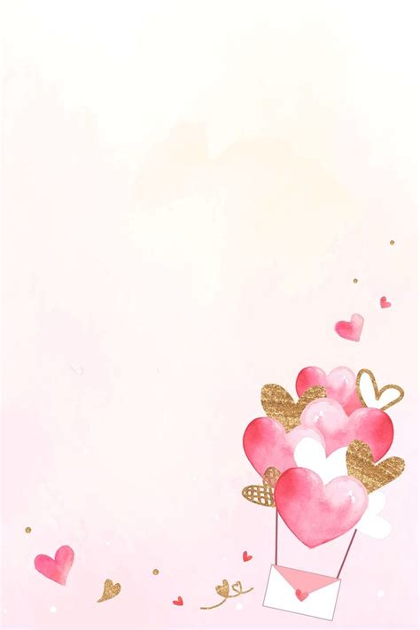 Pink Valentine’s Background with Flying Love Letter