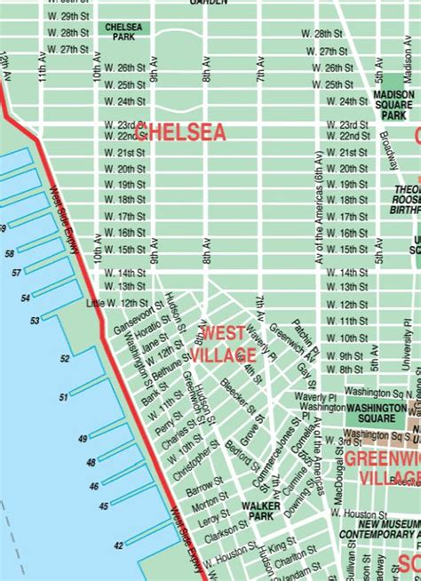 Chelsea New York City Streets Map Street Location Maps Of NYC Sights