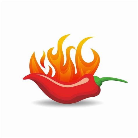 Red Hot Chili Pepper With Fire Illustration Design Template Vector Vector Art At Vecteezy