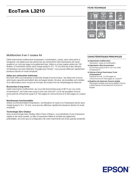 Ecotank l3210 Datasheet | PDF
