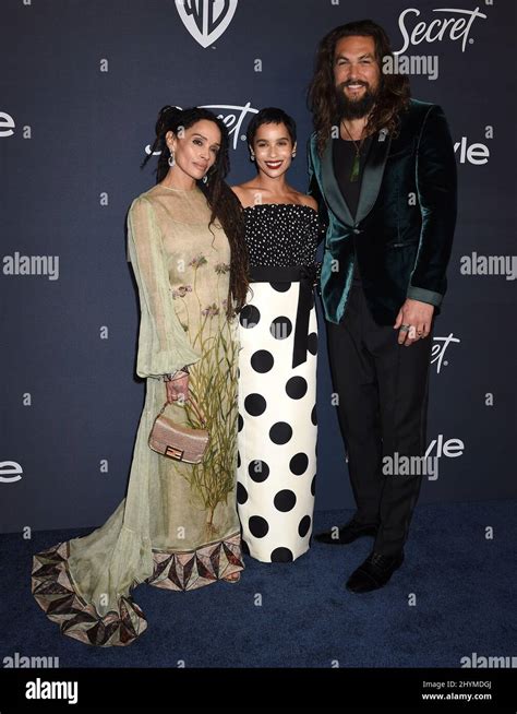 Lisa Bonet Zoe Kravitz And Jason Momoa At The Instyle And Warner Bros