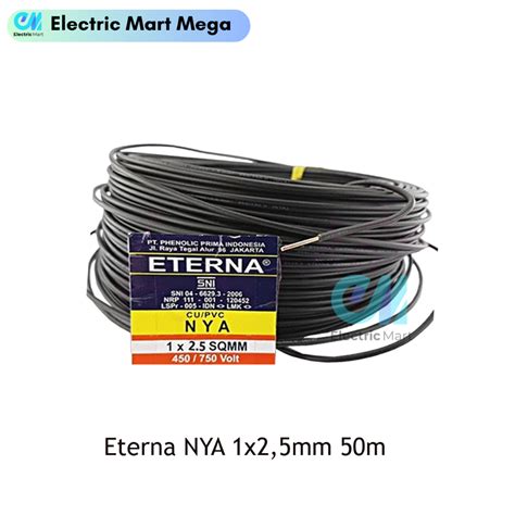 Jual Eterna NYA 1 X 2 5 Roll 50 Meter Kabel Listrik Warna Kawat Engkel