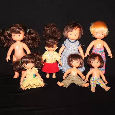 LOT DE 7 petites poupées Delavennat et famille Glady Sonia vintage EUR