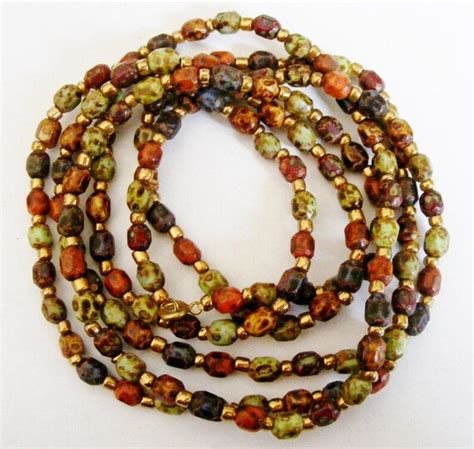 1960s Long Ceramic Bead Necklace Vintage Mottled Bead Etsy