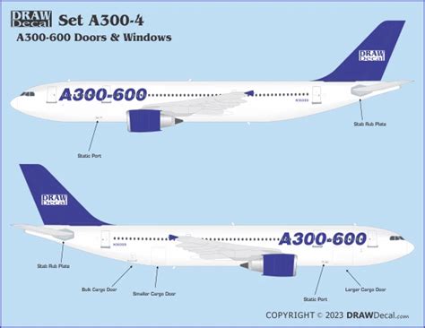 Airbus A300-600 - Doors and Windows Draw Decal -44-A300-04