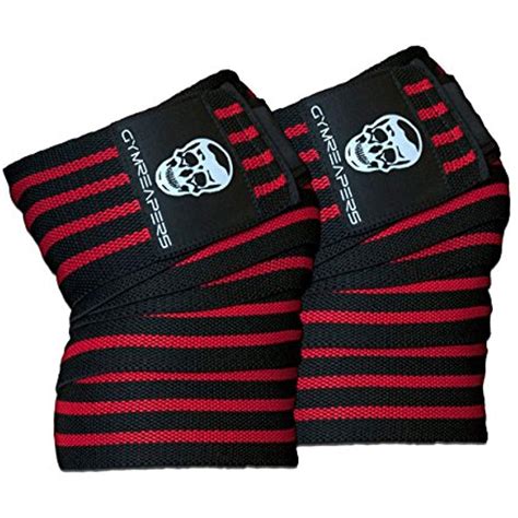 Gymreapers Knee Wraps (Pair) With Strap for Squats, Weightlifting