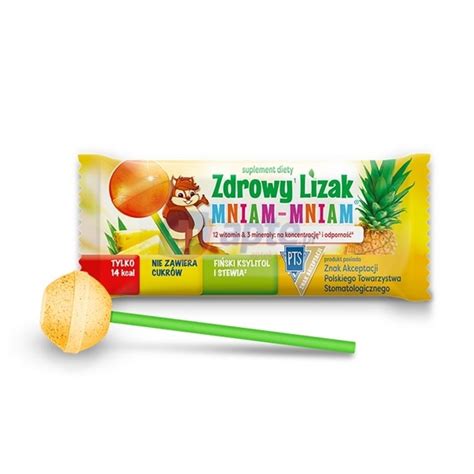 Zdrowy Lizak Mniam Mniam Na Koncentracj I Odporno O Smaku Ananasowym