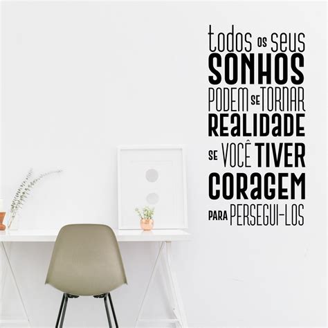 Adesivo De Parede Decorativo Frase Todos Os Seus Sonhos Elo