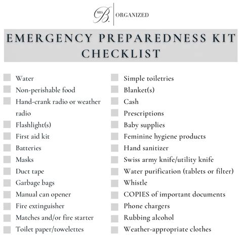 Emergency Preparedness Kit Checklist | Emergency preparedness kit, Emergency preparedness ...