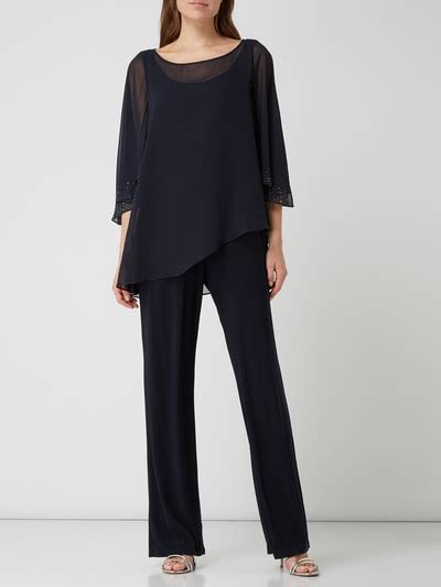 Vera Mont Jumpsuit Mit Ziersteinen Dunkelblau Online Kaufen