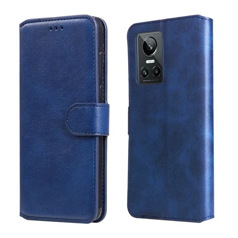 For Oppo Realme Gt Neo Classic Calf Texture Flip Leather Case Blue