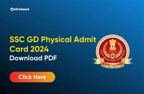 SSC GD Physical Admit Card 2024 Out PET PST Hall Ticket PDF