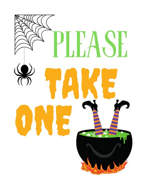 Please Take One Halloween Sign — Printablesbuzz