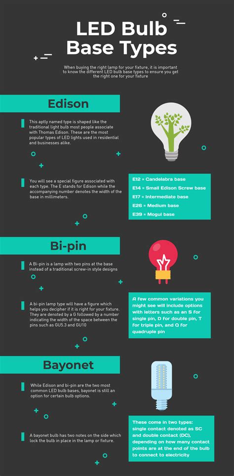 LED Bulb Base Types Infographic | Warehouse-Lighting.com