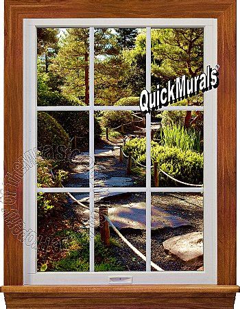 Garden Path Window Piece Peel And Stick Wall Mural Peel Stick