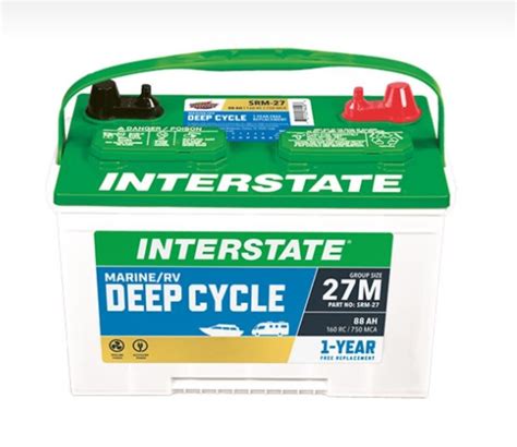 Interstate Battery Marine Rv Battery Deep Cycle 27m 88ah Srm 27 Acme Tools