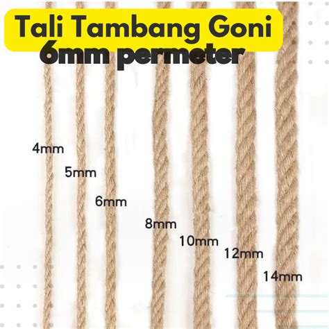 Jual Tali Tambang Goni Meteran Mm Mm Mm Tali Garukan Kucing Tali