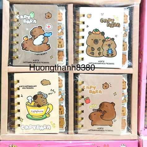 Hộp Sổ A Sổ Lò Xo Phân Trang Hình Hot Capybara Labubu Kuromi Hộp Shopee