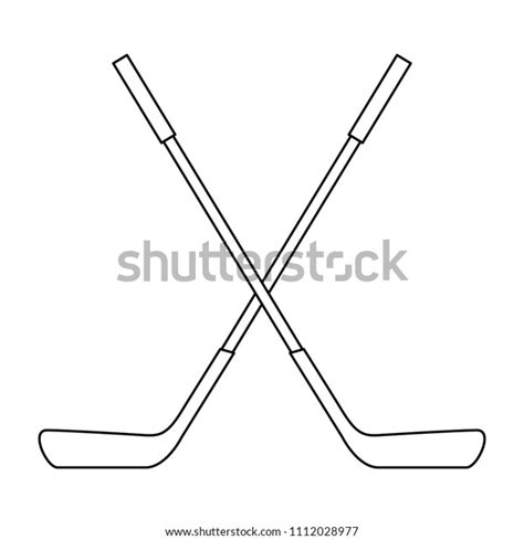 Hockey Sticks Crossed Emblem Stock Vector Royalty Free 1112028977