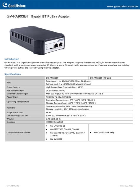 Datasheet PA903BT | PDF