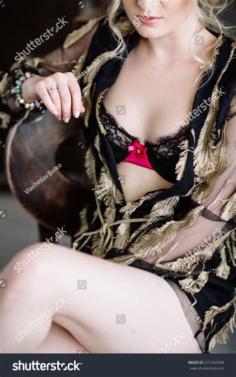 Beautiful Woman Lingerie Showing Long Legs Stock Photo Edit Now