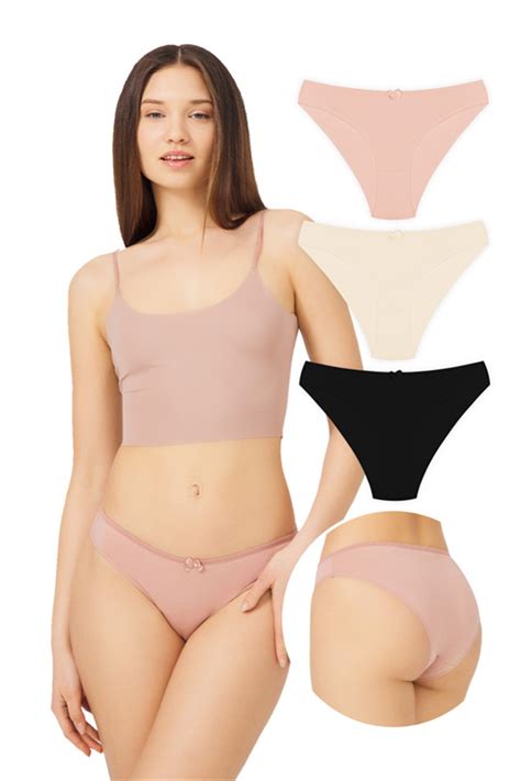 Basic Pamuklu Kadın Bikini Külot 3 lü Paket 5 COTTONHILL