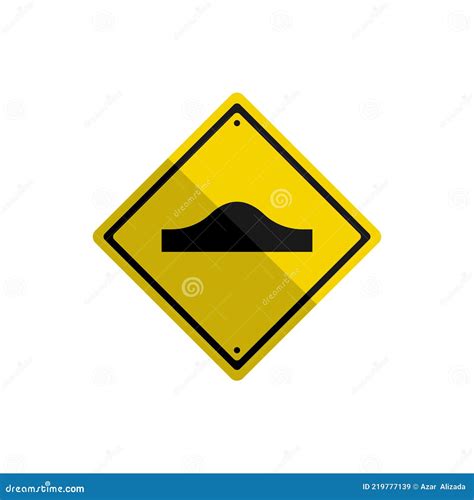 Speed Bump Warning Sign Road Bump Icon Stock Vector Illustration Of