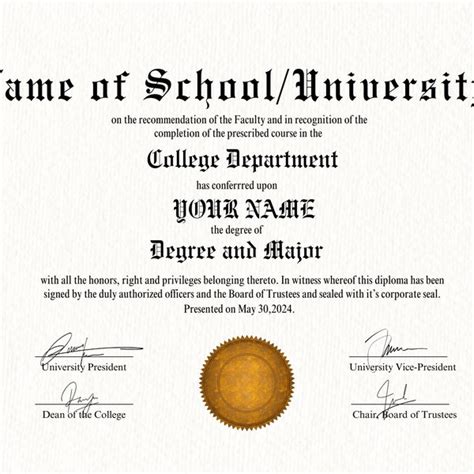 Custom College Degree Diploma Etsy