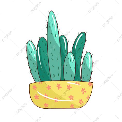 Hand Painted Cactus Png Transparent Hand Painted Plant Flowers Cartoon