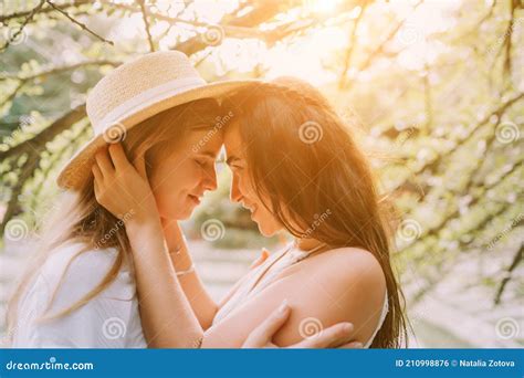 Two Lesbian Women Kissing Stock Photo Image Of Park