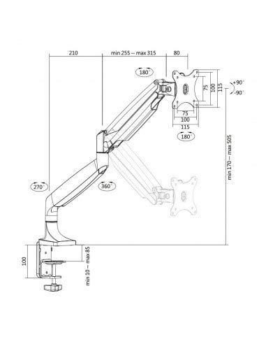 Suport De Birou Logilink Pt Tv Monitor Plat Curbat Diag Max Inch