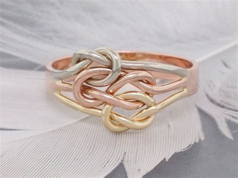 Gold Mother Daughter Infinity Love Knot Ring Unique Mother Etsy Uk