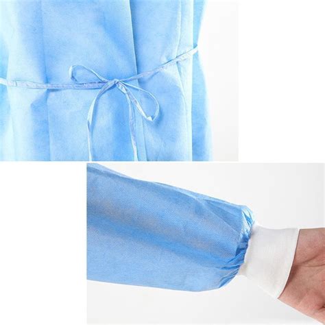 Non Woven Isolation Gowns Disposable Blue One Size Fits All Multi