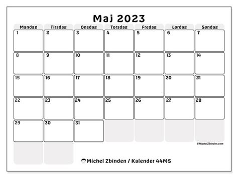 Kalender Maj 2023 Til Print 44MS Michel Zbinden DA