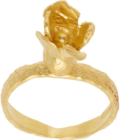 Elhanati Gold Conie Vallese Edition Jard N Tulip Nude Ring Ssense