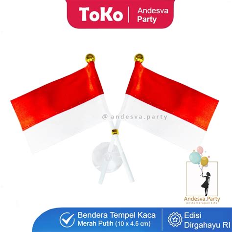 Jual Bendera Tempel Kaca Merah Putih Bendera Merah Putih Hiasan Mobil