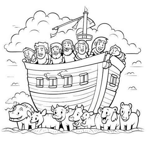 Whimsical Adventures Noah S Ark Coloring Book Premium AI Generated Image