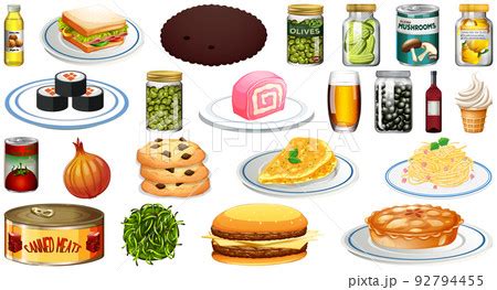 Set of different foodsのイラスト素材 92794455 PIXTA