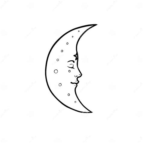 Moon Symbol Tattoo Style Stock Vector Illustration Of Crescent