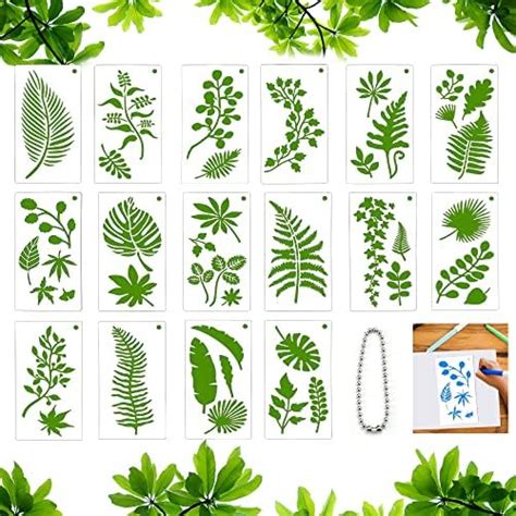 Dikebao Pcs Plantilla Hojas Tropicales Pared Stencil Hojas