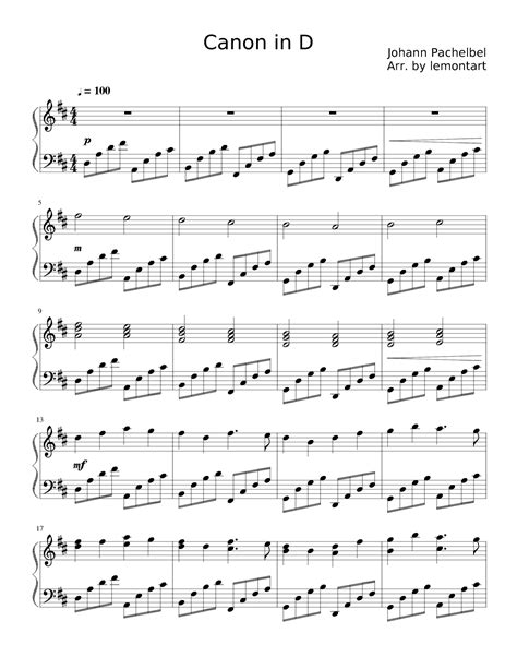 Canon In D Easy Piano Sheet Music For Piano Solo Atelier Yuwa Ciao Jp