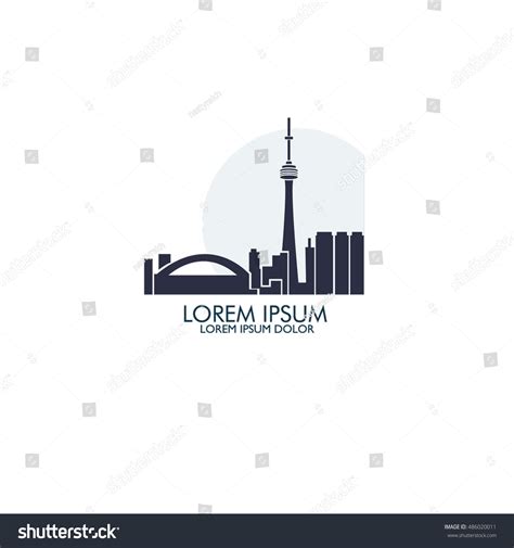 Toronto Canada City Logo Landscape Skyline Stock Vector (Royalty Free ...