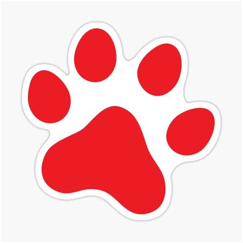 "Red paw print sticker" Sticker for Sale by Mhea | Redbubble