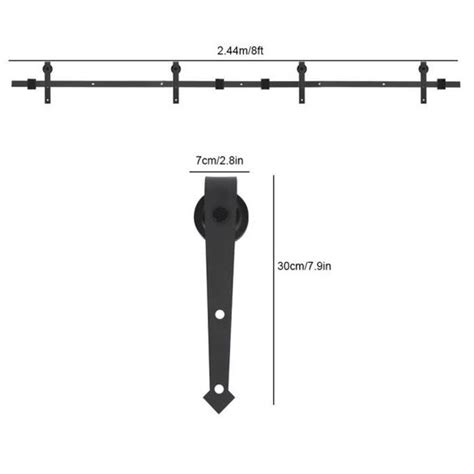 BOHU 8FT Double porte Rail Porte Coulissante Suspendu Système de Voie